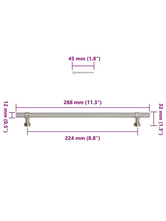Skapja rokturi, 5 gab., sudraba, 224 mm, nerūsējošais tērauds