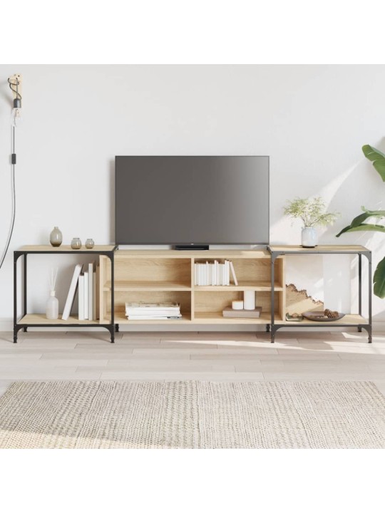 Tv skapītis, ozolkoka krāsa, 203x37x50 cm, inženierijas koks