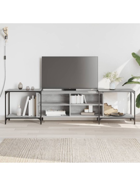 Tv skapītis, pelēcīgs, 203x37x50 cm, inženierijas koks