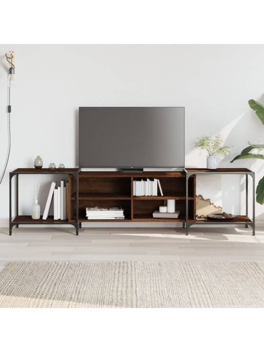Tv skapītis, brūna ozolkoka, 203x37x50 cm, inženierijas koks
