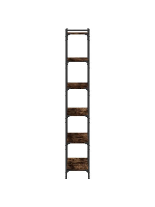 Grāmatu plaukts, 6 līmeņi, ozola krāsa, 80x30x188 cm, koks