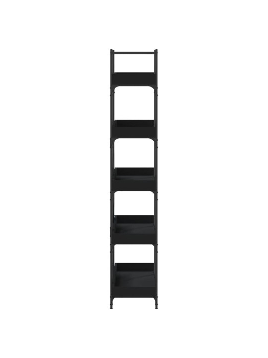Grāmatu plaukts, 5 līmeņi, melns, 100x33x180,5 cm, koks