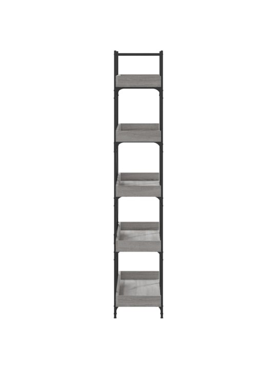 Grāmatu plaukts, 5 līmeņi, pelēks, 100x33x180,5 cm, koks