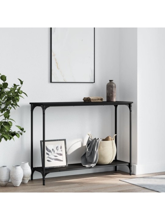 Konsoles galdiņš, melns, 101x30,5x75 cm, inženierijas koks
