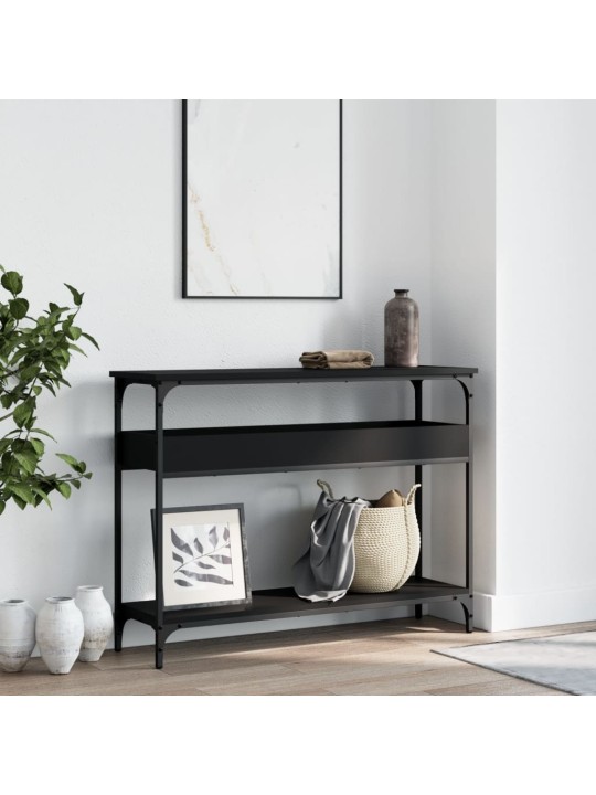 Konsoles galdiņš, melns, 100x29x75 cm, inženierijas koks