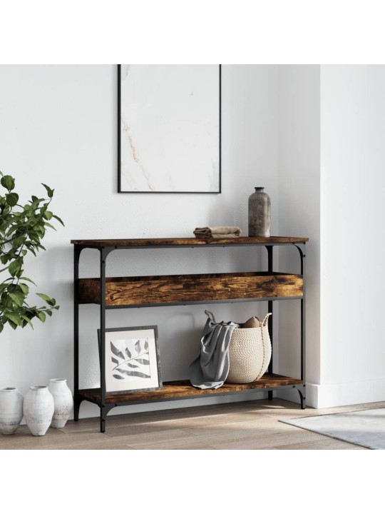 Konsoles galdiņš, koka krāsa, 100x29x75 cm, inženierijas koks