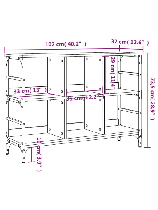 Kumode, melns, 102x32x73,5 cm, inženierijas koks