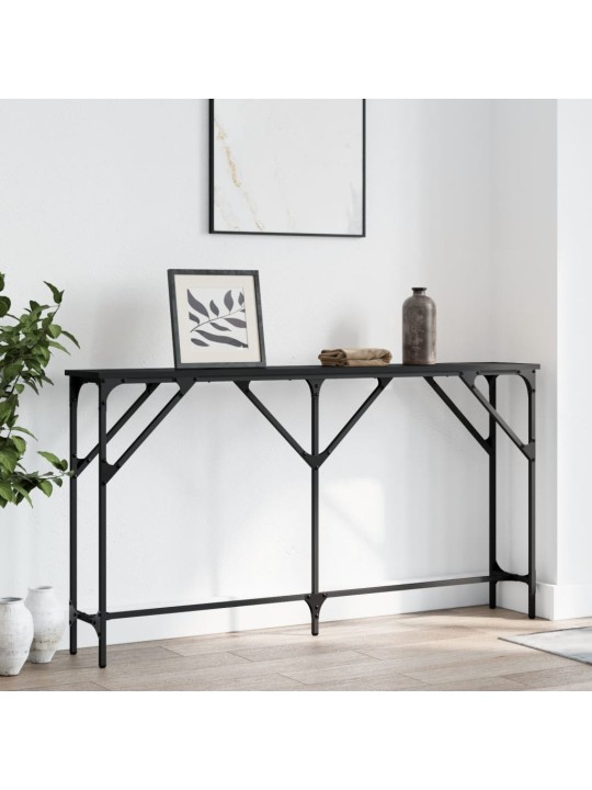 Konsoles galdiņš, melns, 140x23x75 cm, inženierijas koks