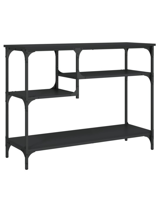 Konsoles galdiņš ar plauktiem, melns, 100x35x75 cm