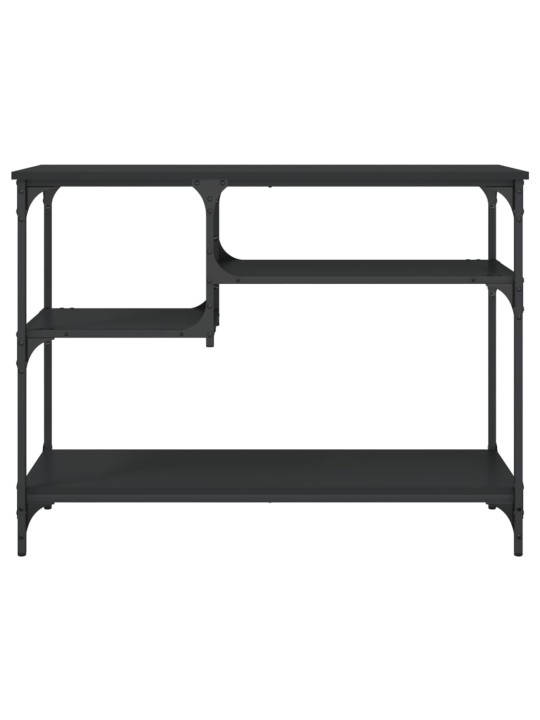 Konsoles galdiņš ar plauktiem, melns, 100x35x75 cm