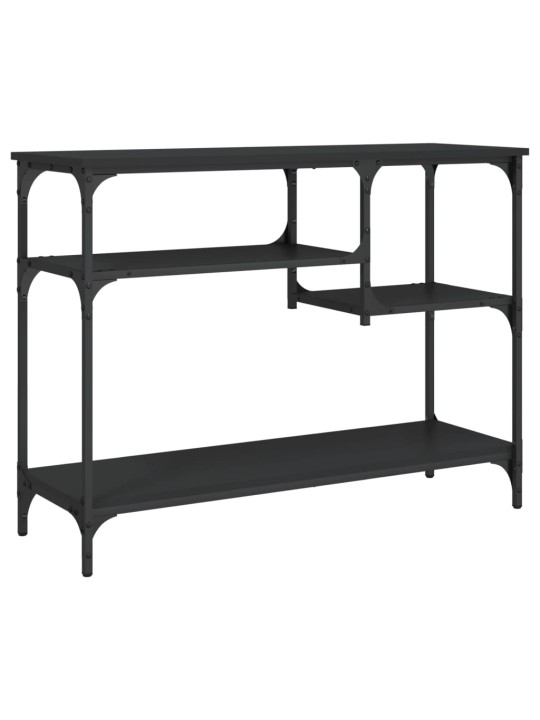 Konsoles galdiņš ar plauktiem, melns, 100x35x75 cm