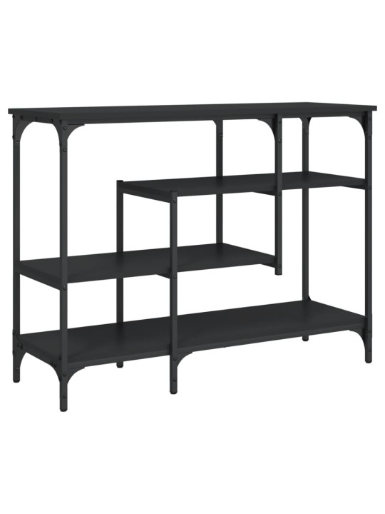 Konsoles galdiņš ar plauktiem, melns, 100x35x75 cm