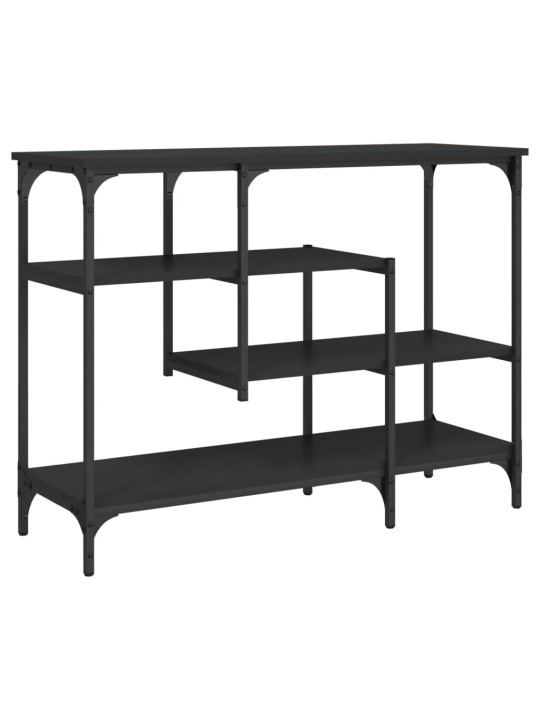 Konsoles galdiņš ar plauktiem, melns, 100x35x75 cm
