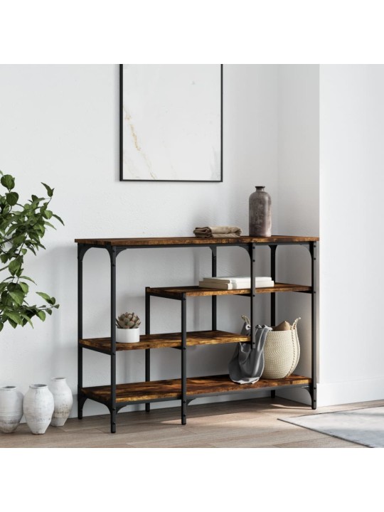 Konsoles galdiņš ar plauktiem, ozolkoka krāsa, 100x35x75 cm