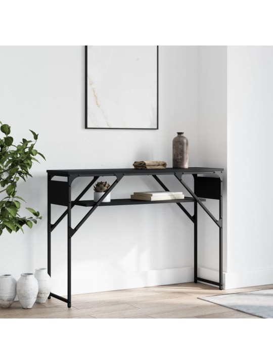 Konsoles galdiņš, melns, 105x30x75 cm, inženierijas koks