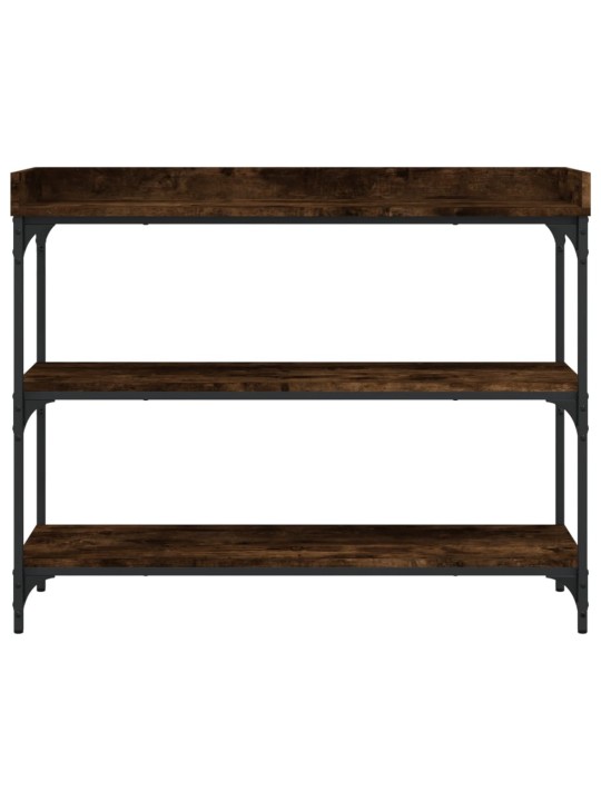 Konsoles galdiņš ar plauktiem, ozolkoka krāsa, 100x30x80 cm