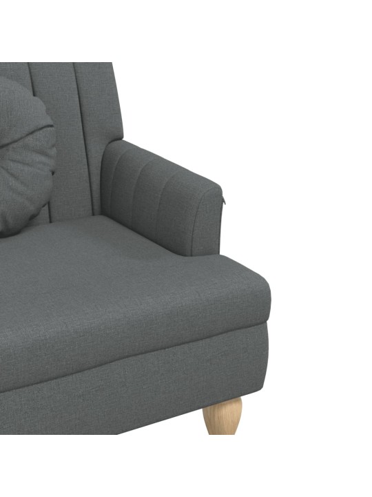 Sols ar spilveniem, 113x64,5x75,5 cm, tumši pelēks audums