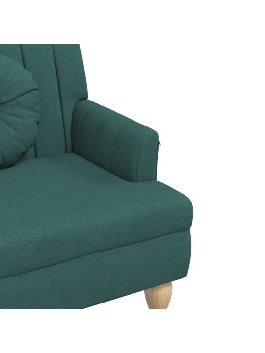 Sols ar spilveniem, 113x64,5x75,5 cm, tumši zaļš audums