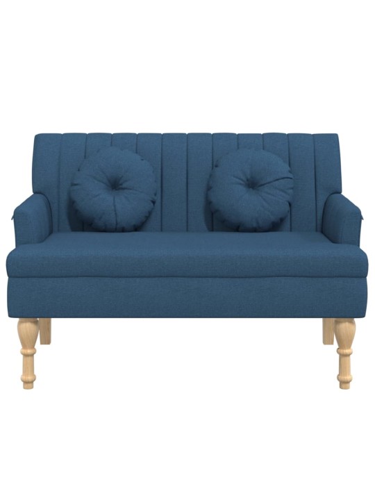 Sols ar spilveniem, 113x64,5x75,5 cm, zils audums