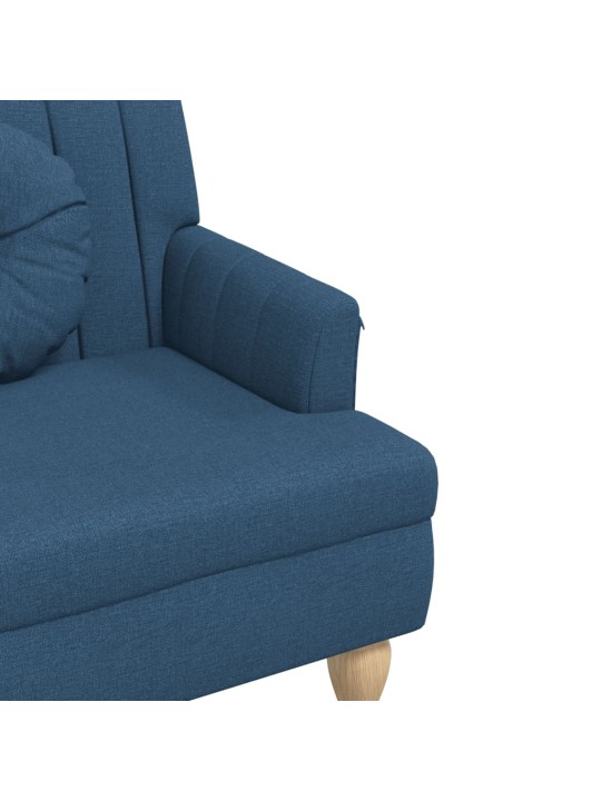 Sols ar spilveniem, 113x64,5x75,5 cm, zils audums