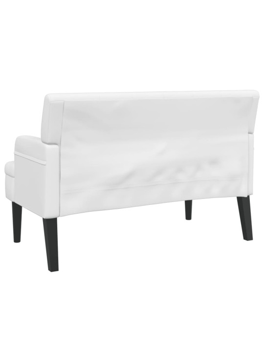 Sols ar atzveltni, balts, 112x65,5x75 cm, mākslīgā āda