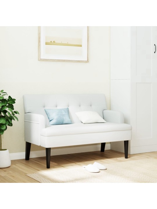 Sols ar atzveltni, balts, 112x65,5x75 cm, mākslīgā āda