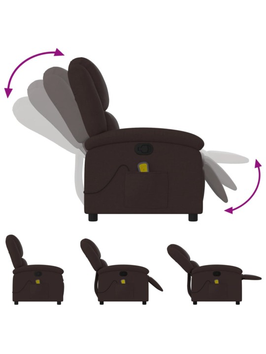 Masāžas krēsls, atgāžams, tumši brūns audums