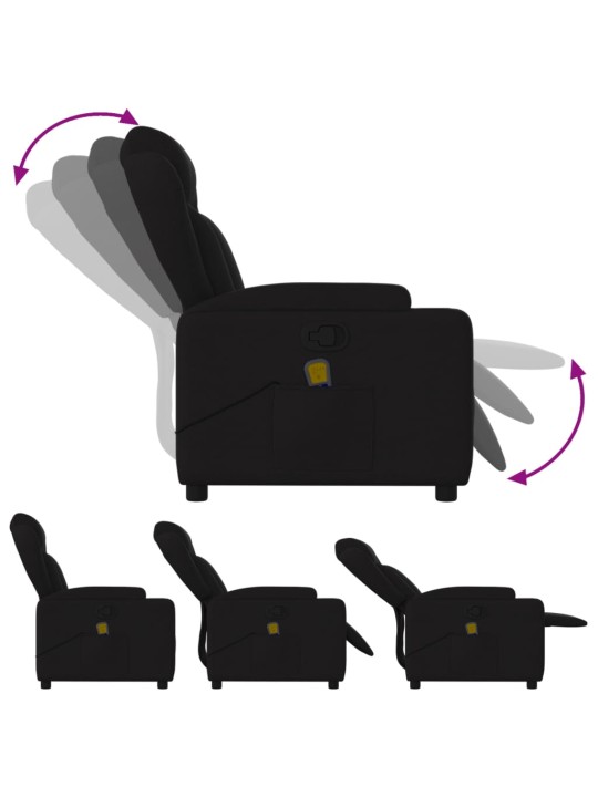 Masāžas krēsls, atgāžams, melns audums