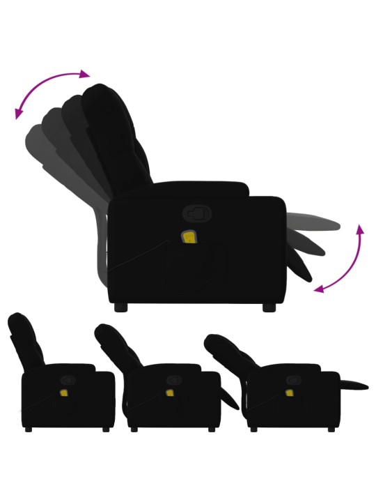 Masāžas krēsls, atgāžams, melns audums
