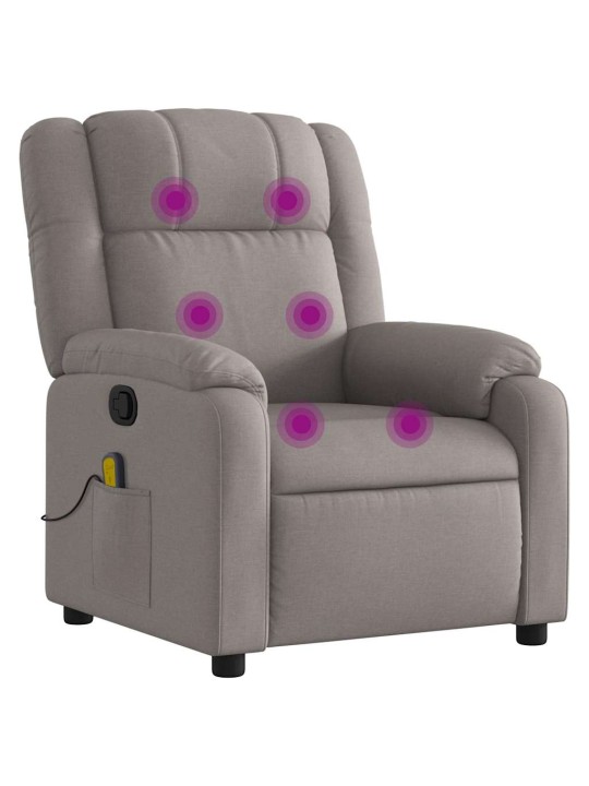 Masāžas krēsls, atgāžams, pelēkbrūns audums