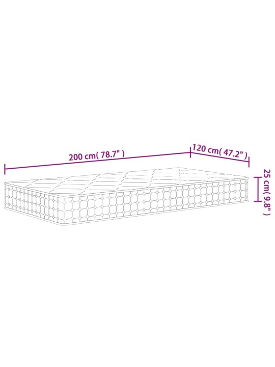 Atsperu matracis, medium firm, 120x200 cm