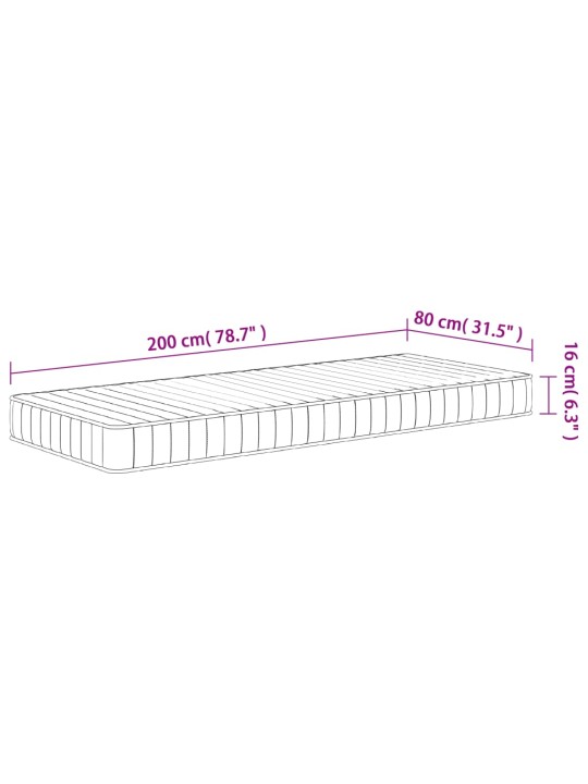 Putu matracis, medium soft, 80x200 cm