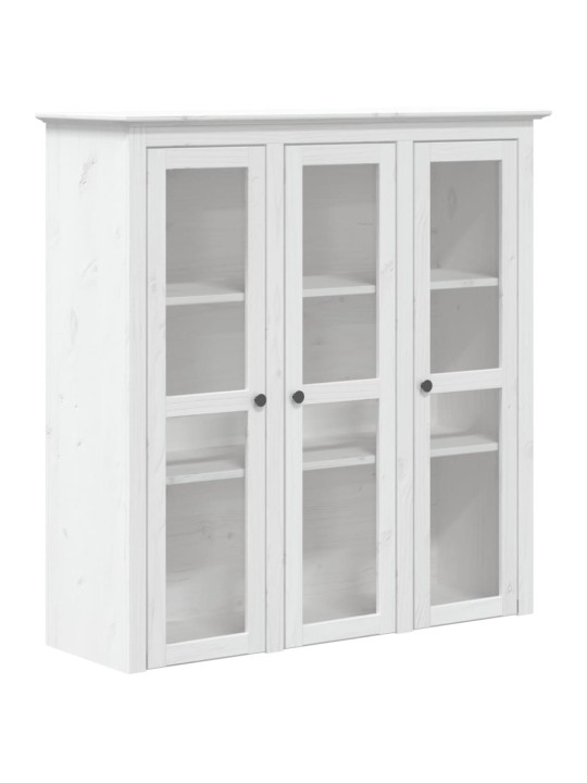 Augstais skapis bodo, 115,5x43x200,5 cm, priedes koks, balts