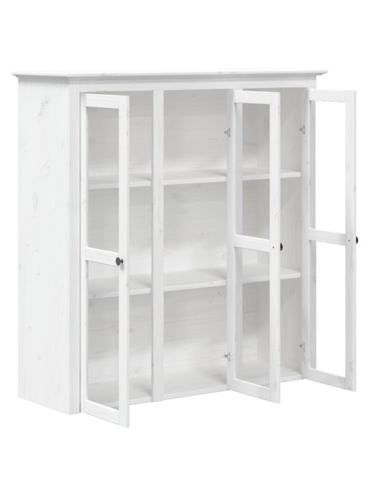 Augstais skapis bodo, 115,5x43x200,5 cm, priedes koks, balts