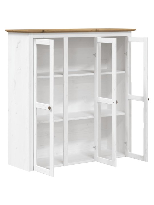 Augstais skapis bodo, 115,5x43x200,5 cm, priede, balts, brūns