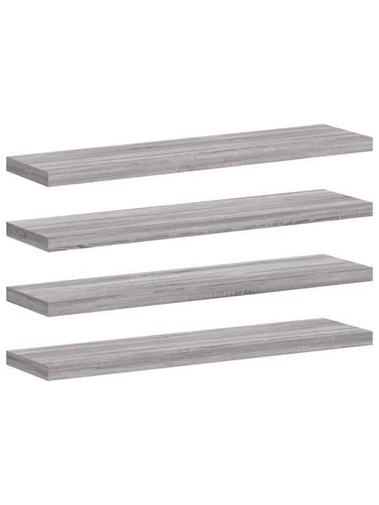 Sienas plaukti, 4 gab., pelēki, 40x10x1,5 cm, inženierijas koks