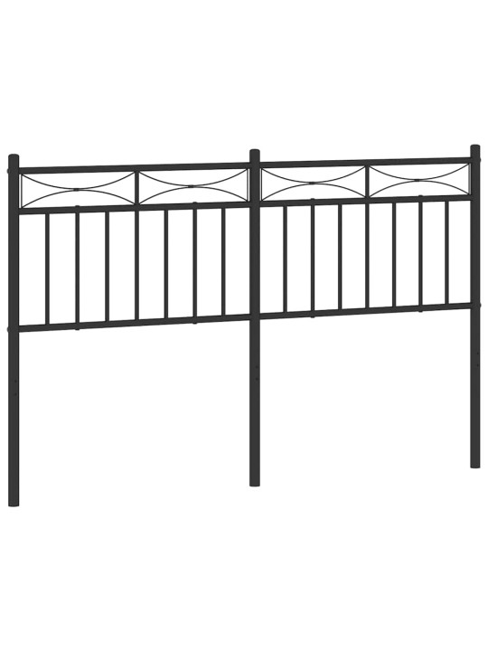 Gultas galvgalis, metāls, melns, 135 cm