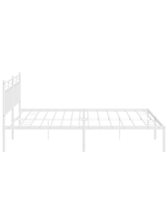 Gultas rāmis ar galvgali, balts metāls, 200x200 cm