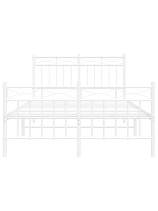 Gultas rāmis ar galvgali un kājgali, balts metāls, 120x200 cm