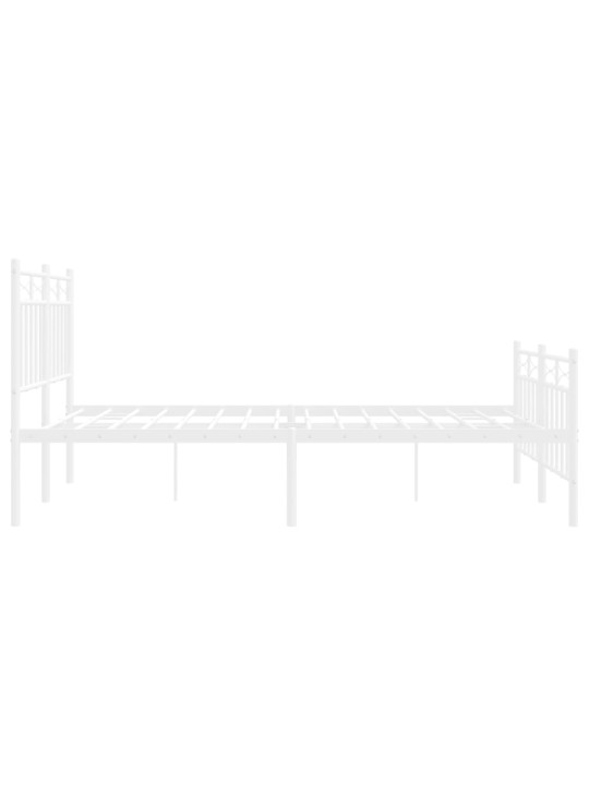 Gultas rāmis ar galvgali un kājgali, balts metāls, 120x200 cm