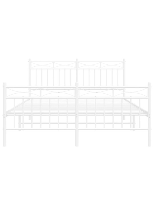 Gultas rāmis ar galvgali un kājgali, balts metāls, 135x290 cm