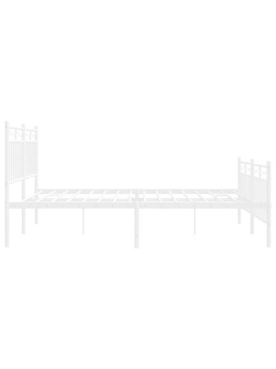 Gultas rāmis ar galvgali un kājgali, balts metāls, 135x290 cm