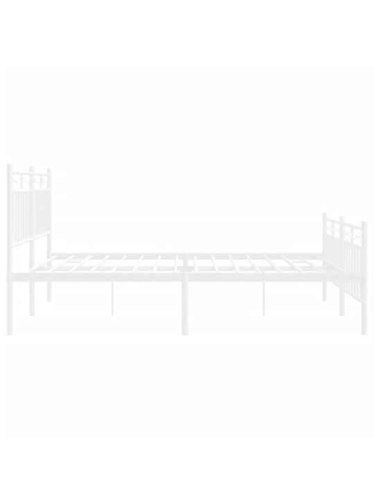 Gultas rāmis ar galvgali un kājgali, balts metāls, 160x200 cm