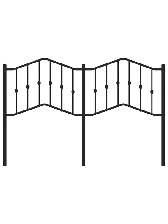 Gultas galvgalis, metāls, melns, 135 cm