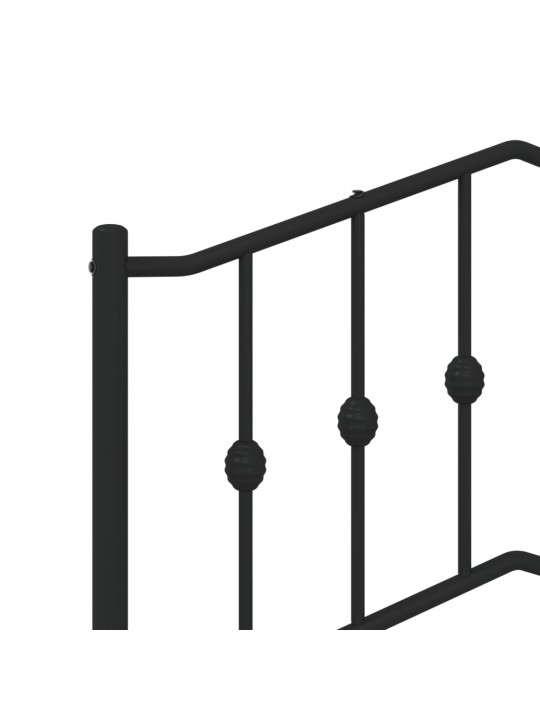 Gultas galvgalis, metāls, melns, 200 cm