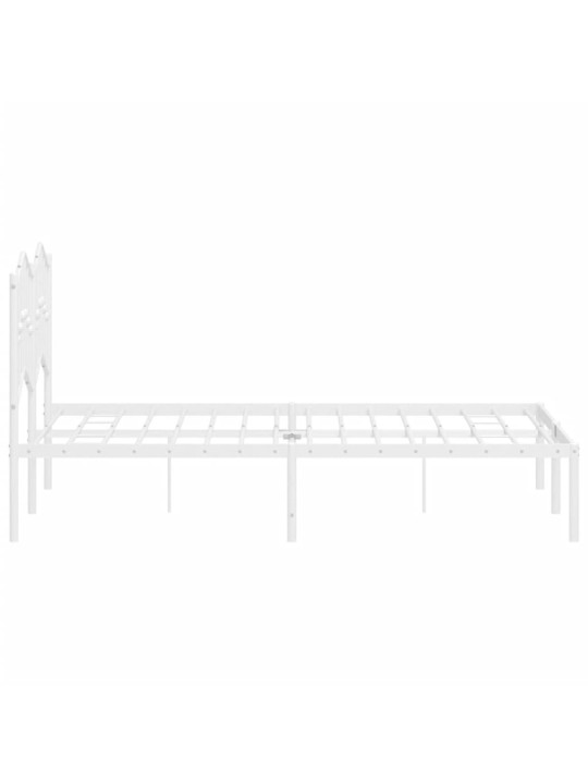 Gultas rāmis ar galvgali, balts metāls, 120x200 cm