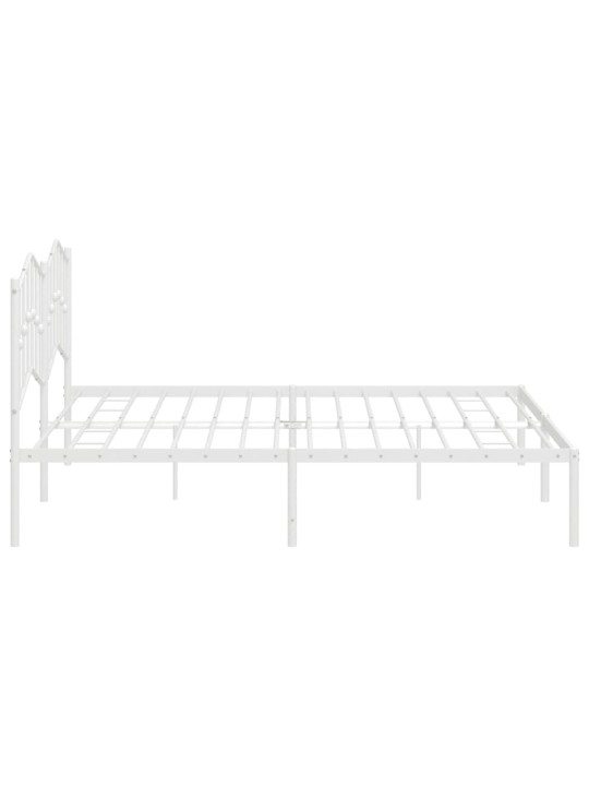 Gultas rāmis ar galvgali, balts metāls, 200x200 cm