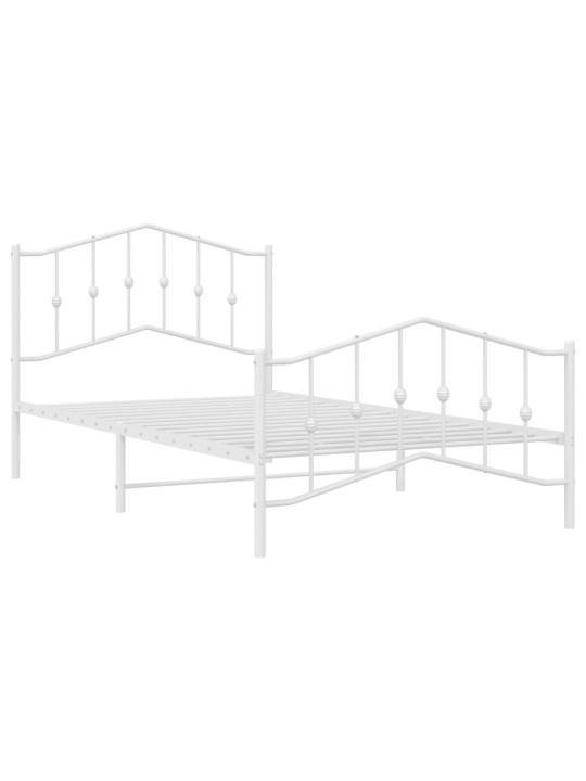 Gultas rāmis ar galvgali un kājgali, balts metāls, 100x200 cm
