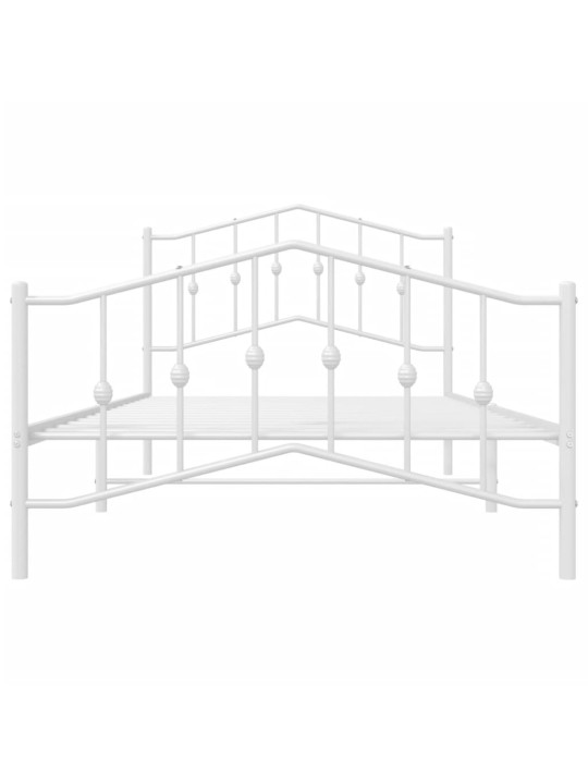 Gultas rāmis ar galvgali un kājgali, balts metāls, 100x200 cm
