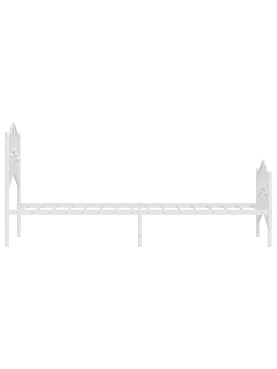 Gultas rāmis ar galvgali un kājgali, balts metāls, 107x203 cm